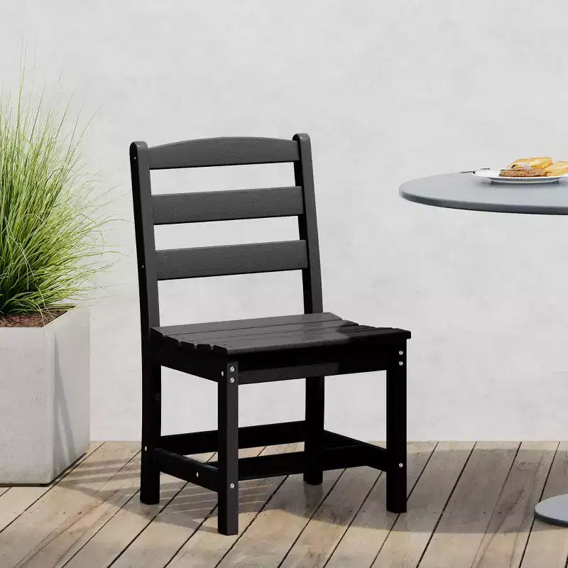 WestinTrends Ashore Sedia da pranzo laterale senza braccioli classica da esterno in HDPE, grigia