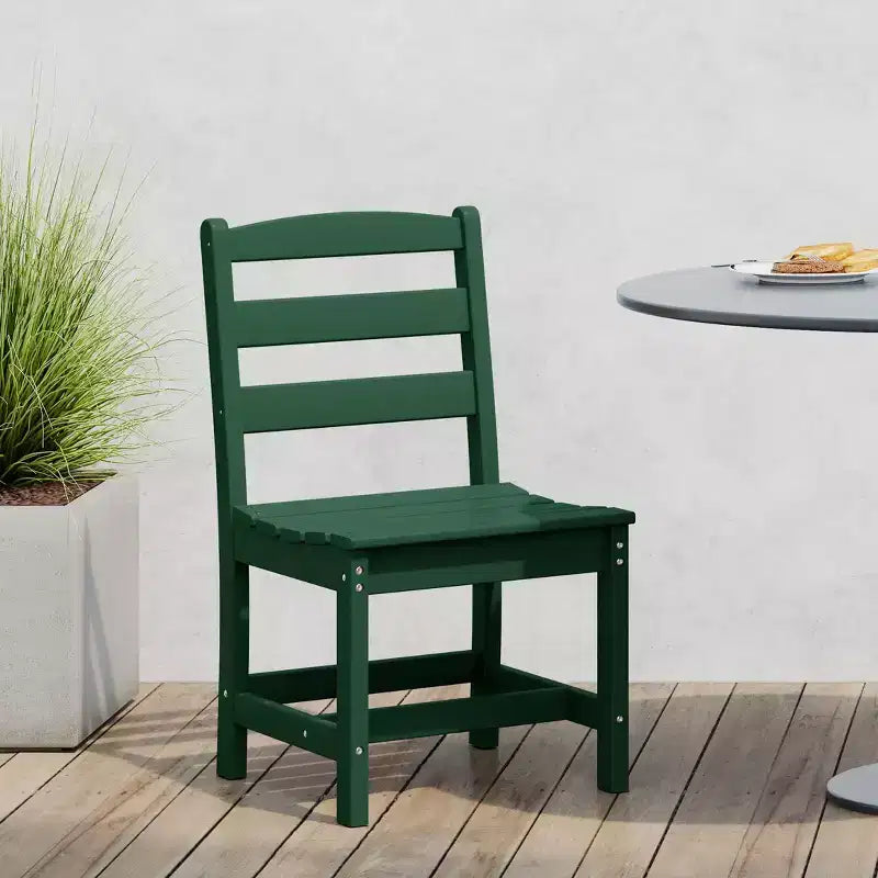 WestinTrends Ashore Sedia da pranzo laterale senza braccioli classica da esterno in HDPE, grigia