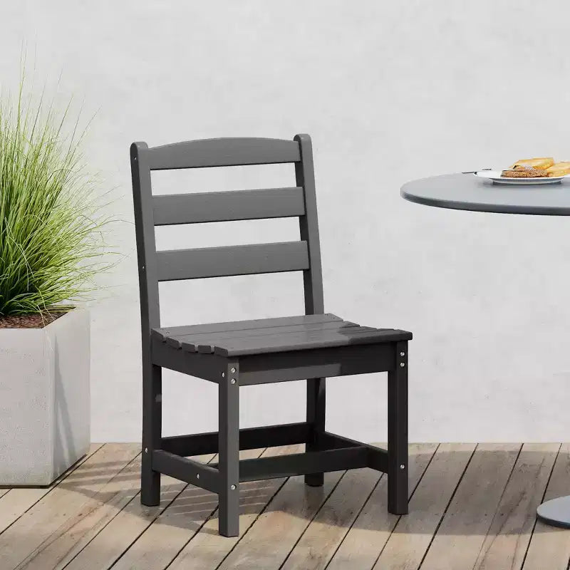 WestinTrends Ashore Sedia da pranzo laterale senza braccioli classica da esterno in HDPE, grigia