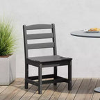 WestinTrends Ashore Sedia da pranzo laterale senza braccioli classica da esterno in HDPE, grigia