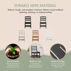 WestinTrends Ashore Sedia da pranzo laterale senza braccioli classica da esterno in HDPE, grigia