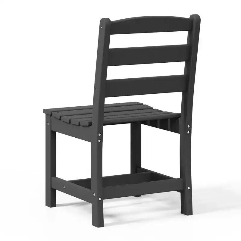 WestinTrends Ashore Sedia da pranzo laterale senza braccioli classica da esterno in HDPE, grigia