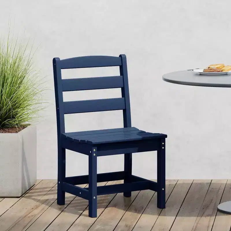 WestinTrends Ashore Sedia da pranzo laterale senza braccioli classica da esterno in HDPE, grigia