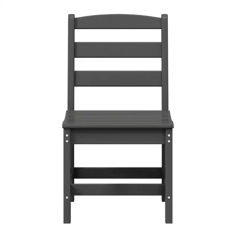 WestinTrends Ashore Sedia da pranzo laterale senza braccioli classica da esterno in HDPE, grigia