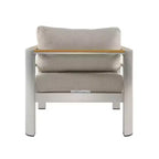 Poltrona da club da esterno Christopher Knight Home Therone in alluminio con cuscini, argento/beige