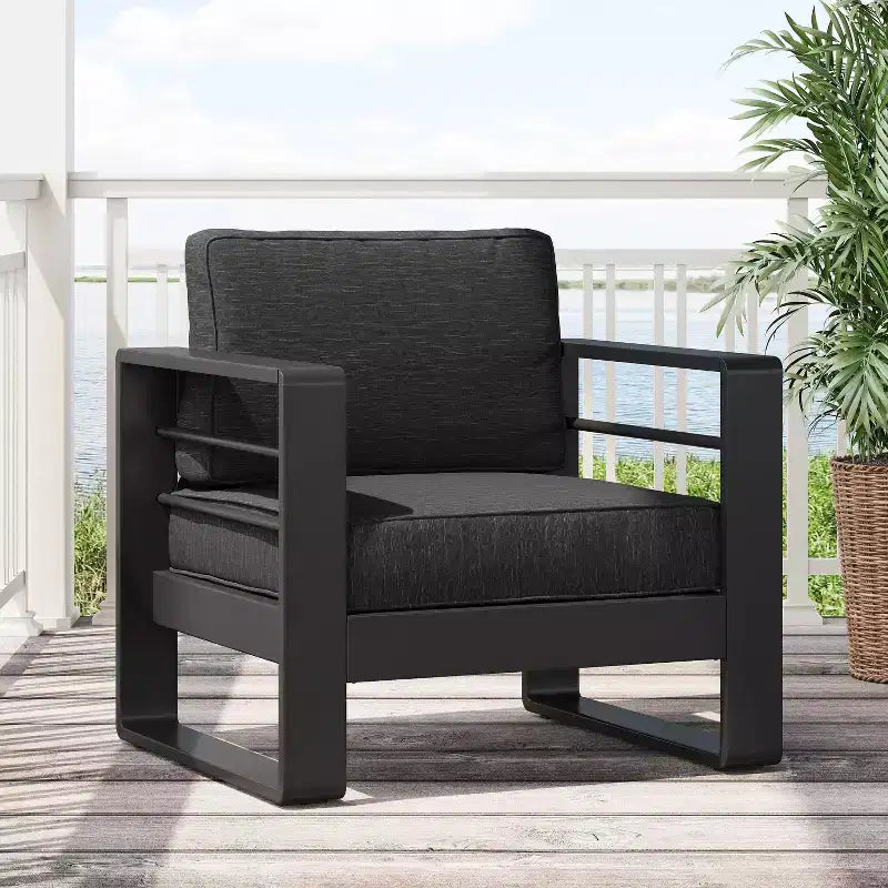 Poltrona da esterno Christopher Knight Home Raban in alluminio con cuscini