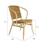 texxture Confezione da 2 sedie da bistrò in rattan intrecciato lilla, per sala da pranzo o cucina, per tavolo da portico, struttura in palo di rattan, mobili per la casa, naturale