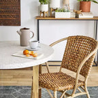 texxture Confezione da 2 sedie da bistrò in rattan intrecciato lilla, per sala da pranzo o cucina, per tavolo da portico, struttura in palo di rattan, mobili per la casa, naturale