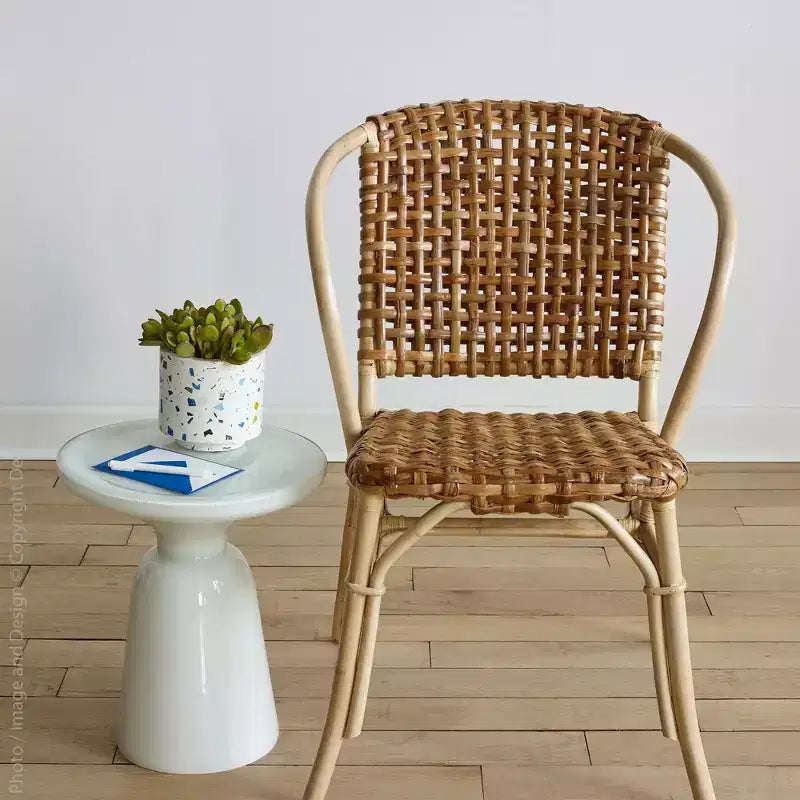texxture Confezione da 2 sedie da bistrò in rattan intrecciato lilla, per sala da pranzo o cucina, per tavolo da portico, struttura in palo di rattan, mobili per la casa, naturale