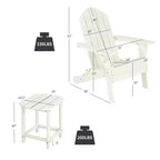Costway 2 PCS Patio Adirondack Chair Side Table HDPE Weather Resistant Cup Holder Navy/White