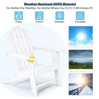 Costway 2 PCS Patio Adirondack Chair Side Table HDPE Weather Resistant Cup Holder Navy/White