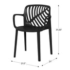 WestinTrends Playa Sedie da pranzo moderne impilabili per esterni con braccioli (Set da 2)