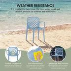 WestinTrends Playa Sedie da pranzo moderne impilabili per esterni con braccioli (Set da 2)