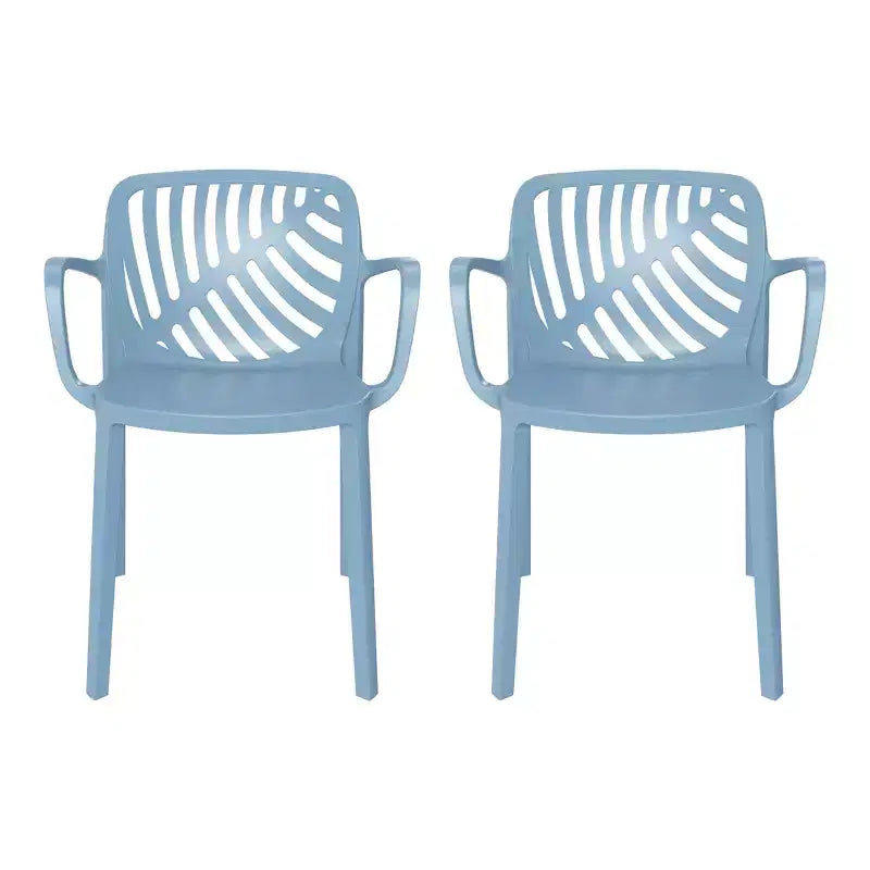WestinTrends Playa Sedie da pranzo moderne impilabili per esterni con braccioli (Set da 2)