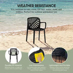WestinTrends Playa Sedie da pranzo moderne impilabili per esterni con braccioli (Set da 2)