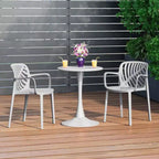 WestinTrends Playa Sedie da pranzo moderne impilabili per esterni con braccioli (Set da 2)