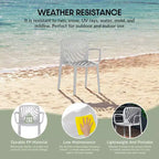 WestinTrends Playa Sedie da pranzo moderne impilabili per esterni con braccioli (Set da 2)