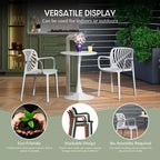 WestinTrends Playa Sedie da pranzo moderne impilabili per esterni con braccioli (Set da 2)