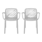 WestinTrends Playa Sedie da pranzo moderne impilabili per esterni con braccioli (Set da 2)
