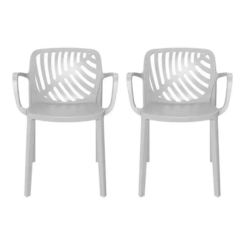 WestinTrends Playa Sedie da pranzo moderne impilabili per esterni con braccioli (Set da 2)