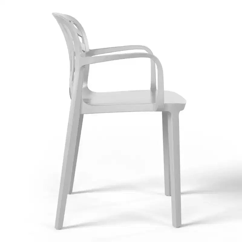 WestinTrends Playa Sedie da pranzo moderne impilabili per esterni con braccioli (Set da 2)