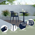 WestinTrends Playa Sedie da pranzo moderne impilabili per esterni con braccioli (Set da 2)