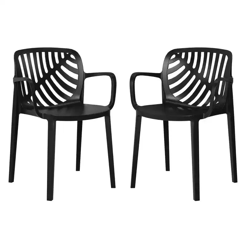 WestinTrends Playa Outdoor Modern Stackable Patio Dining Armchairs (Set of 2)