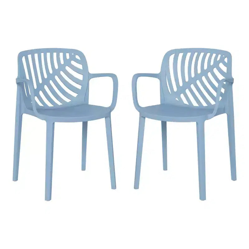 WestinTrends Playa Sedie da pranzo moderne impilabili per esterni con braccioli (Set da 2)