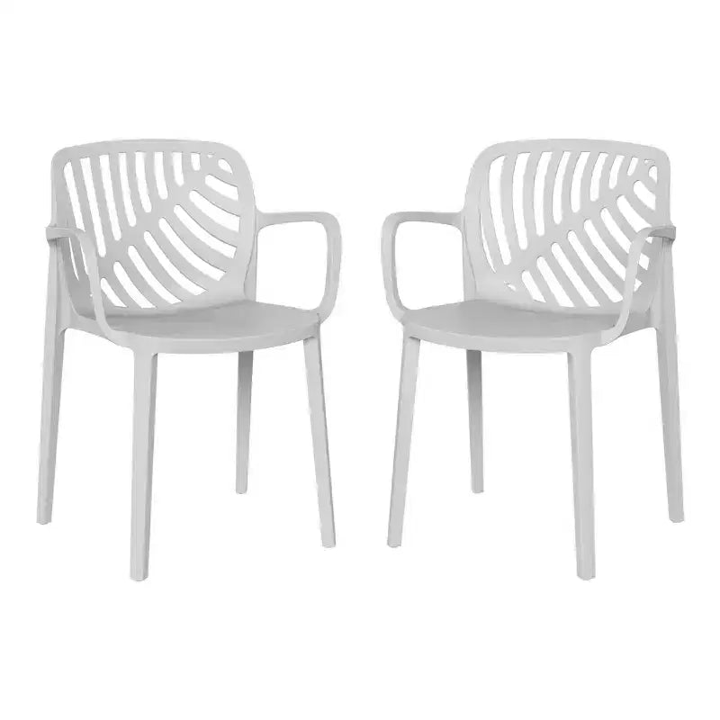 WestinTrends Playa Sedie da pranzo moderne impilabili per esterni con braccioli (Set da 2)