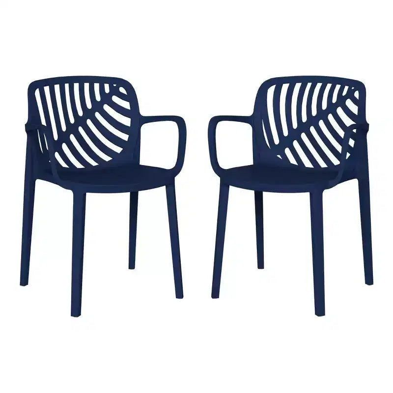 WestinTrends Playa Sedie da pranzo moderne impilabili per esterni con braccioli (Set da 2)