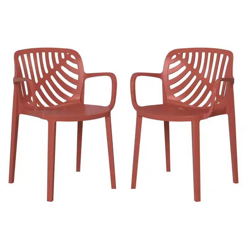 WestinTrends Playa Sedie da pranzo moderne impilabili per esterni con braccioli (Set da 2)