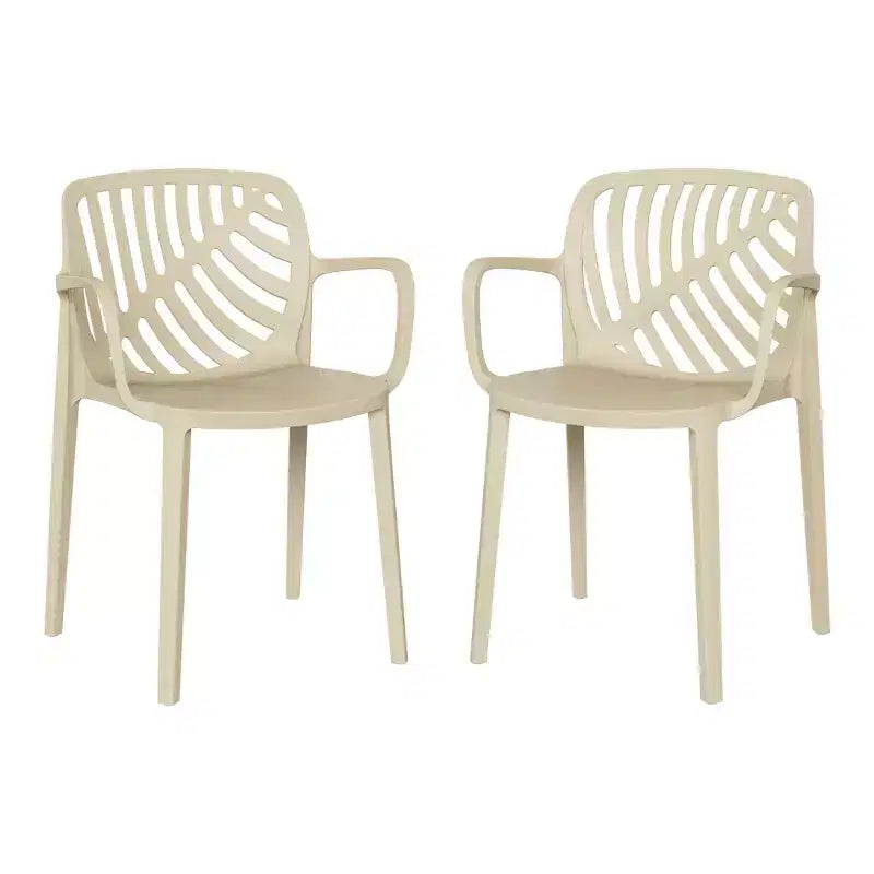 WestinTrends Playa Sedie da pranzo moderne impilabili per esterni con braccioli (Set da 2)