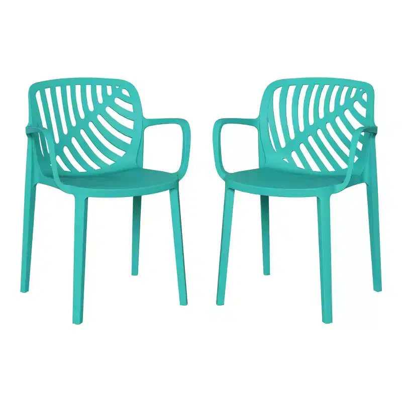 WestinTrends Playa Sedie da pranzo moderne impilabili per esterni con braccioli (Set da 2)