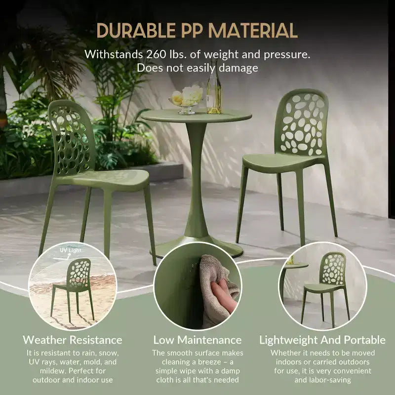 WestinTrends Playa Outdoor Modern Stackable Patio Dining Chairs (Set of 2)