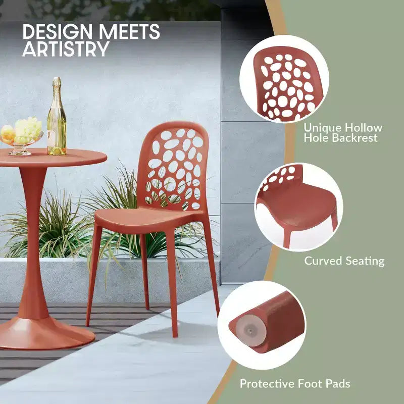 WestinTrends Playa Outdoor Modern Stackable Patio Dining Chairs (Set of 2)