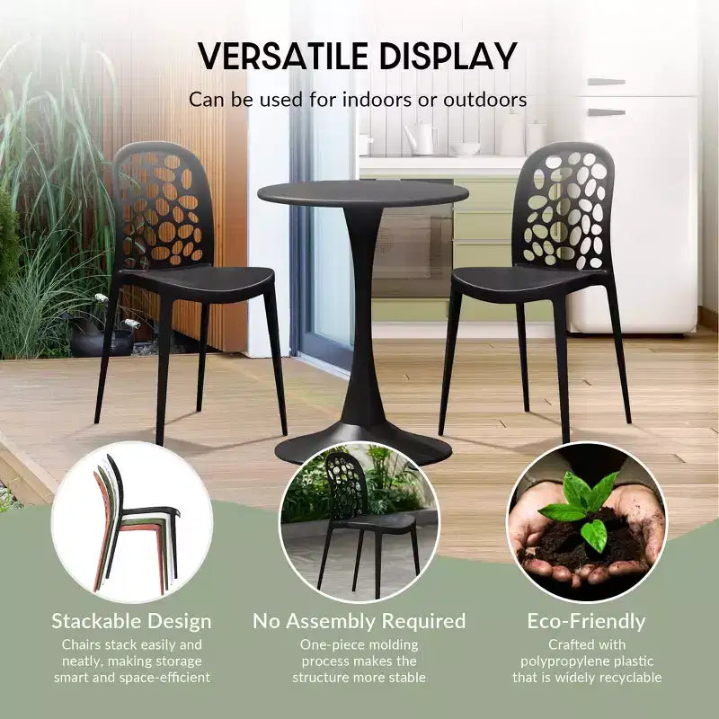 WestinTrends Playa Outdoor Modern Stackable Patio Dining Chairs (Set of 2)