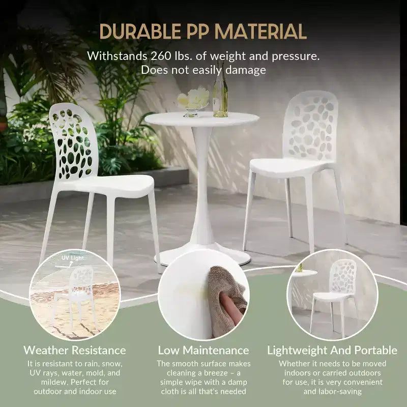 WestinTrends Playa Outdoor Modern Stackable Patio Dining Chairs (Set of 2)