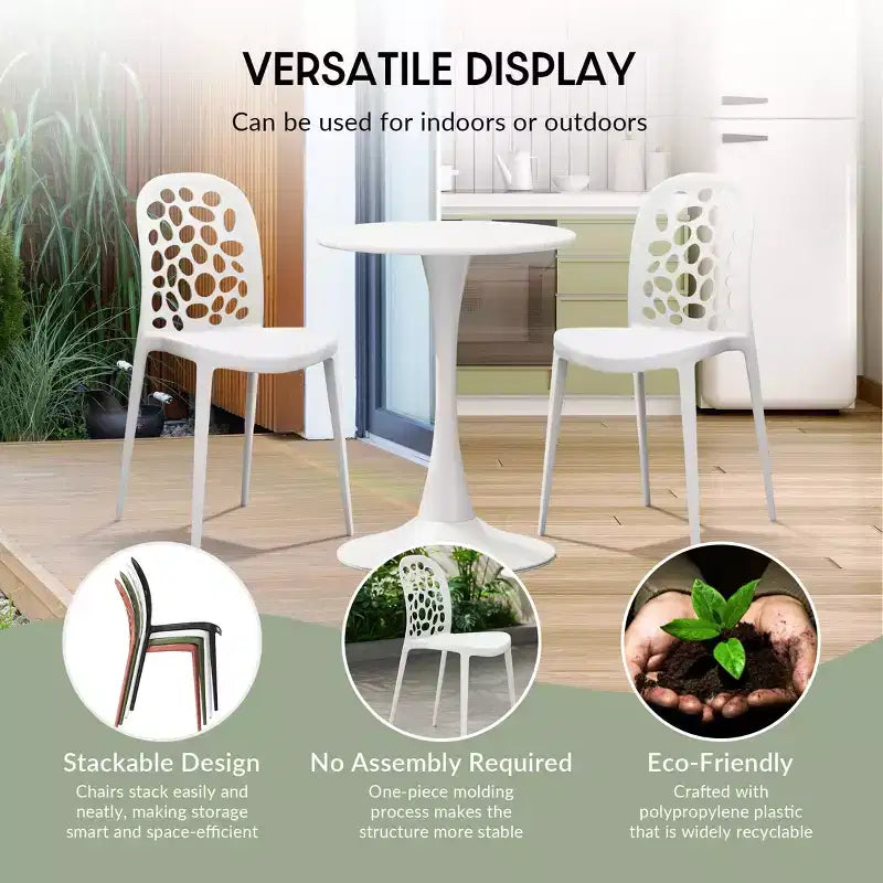 WestinTrends Playa Outdoor Modern Stackable Patio Dining Chairs (Set of 2)