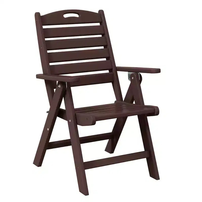 Sedia da pranzo pieghevole da esterno WestinTrends Malibu in HDPE regolabile con schienale alto
