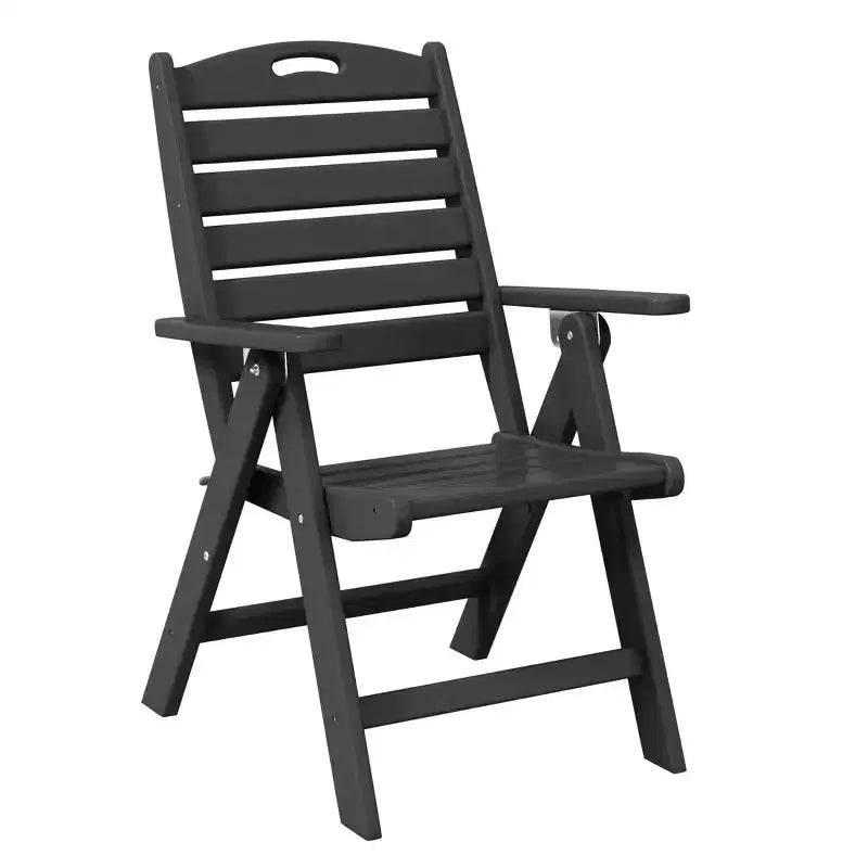 Sedia da pranzo pieghevole da esterno WestinTrends Malibu in HDPE regolabile con schienale alto
