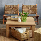 Sedia texxture Copenhagen Banana Tree Bark, Mobili d'accento da interno ed esterno per tavolo da pranzo o cucina o portico con gambe in legno, Naturale