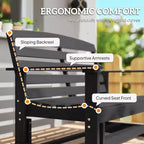 Outsunny Dondolo da Giardino per 2 Persone Poltrona a Dondolo Doppia per Esterni con Telaio in HDPE a Doghe per Giardino e Veranda