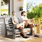 Outsunny Dondolo da Giardino per 2 Persone Poltrona a Dondolo Doppia per Esterni con Telaio in HDPE a Doghe per Giardino e Veranda