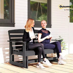 Outsunny Dondolo da Giardino per 2 Persone Poltrona a Dondolo Doppia per Esterni con Telaio in HDPE a Doghe per Giardino e Veranda