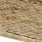 texxture Ormond Woven Rattan Settee, Indoor Outdoor Dining or Kitchen Accent Furniture for Table or Porch with Metal Legs, Natural