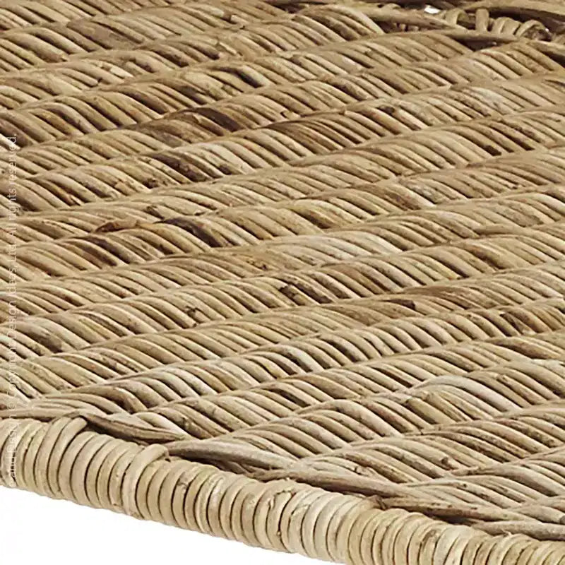 texxture Ormond Woven Rattan Settee, Indoor Outdoor Dining or Kitchen Accent Furniture for Table or Porch with Metal Legs, Natural