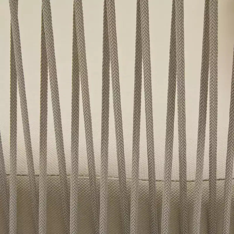 Sedia da salotto/poltrona da patio 24W con schienale curvo, comfort imbottito e design elegante a trama intrecciata, alluminio, Beige+Naturale/Grigio-ModernL