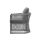 Sedia da salotto/poltrona da patio 24W con schienale curvo, comfort imbottito e design elegante a trama intrecciata, alluminio, Beige+Naturale/Grigio-ModernL