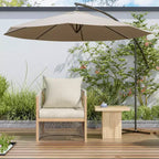 Sedia da salotto/poltrona da patio 24W con schienale curvo, comfort imbottito e design elegante a trama intrecciata, alluminio, Beige+Naturale/Grigio-ModernL