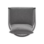 Sedia da salotto/poltrona da patio 24W con schienale curvo, comfort imbottito e design elegante a trama intrecciata, alluminio, Beige+Naturale/Grigio-ModernL